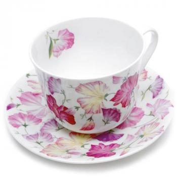 Frühstückstasse Sweet Pea rosa von Roy Kirkham 450ml